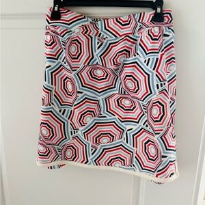 Crown & Ivy Red and Black Mini A-Line Skirt